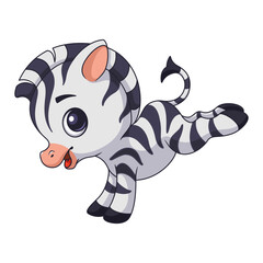 Cartoon vector illustration of zebra