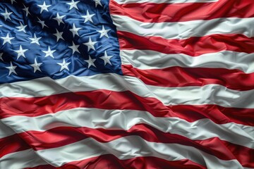 Obraz premium Close up american flag studio shot.