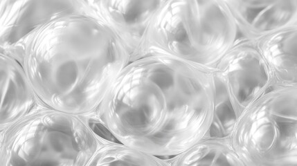 Abstract Monochrome Bubbles: A Study in Light and Form