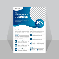 Simple Minimalist business flyer design. Vector illustration. Business leaflet design layout. print-ready design. Corporate & modern poster design layout.