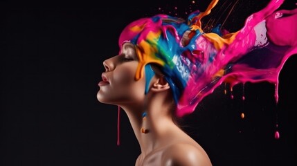 Vibrant Hues: A Colorful Portrait of Feminine Beauty