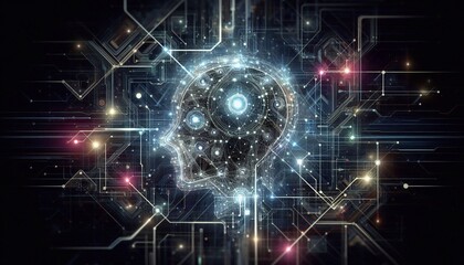 Abstract artificial intelligence technology web background