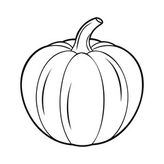 Black and white outline illustration of an acorn squash with smooth, bold lines