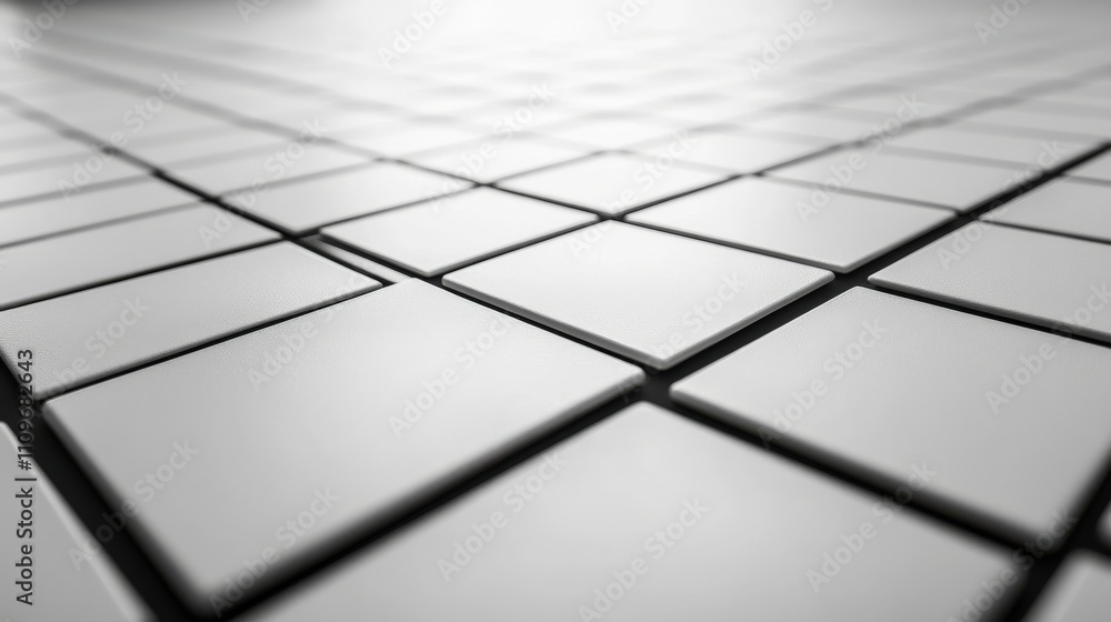 Poster abstract view of modern gray tiles arranged in a stylish pattern, creating a geometric and minimalis