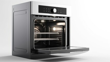 Modern Built-in Oven: Sleek Design, Stainless Steel, Interior View