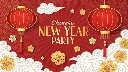 Naklejka premium Celebrate Chinese New Year with Festive Party Generative AI