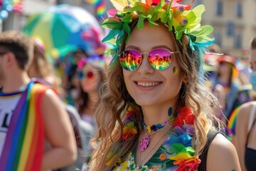 Fototapeta premium Warsaw Pride Parade celebrates LGBTQ+ diversity.