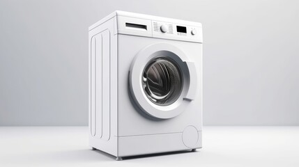 Modern White Washing Machine in Minimalist Setting