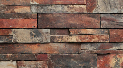 A brick wall with a brown and red color