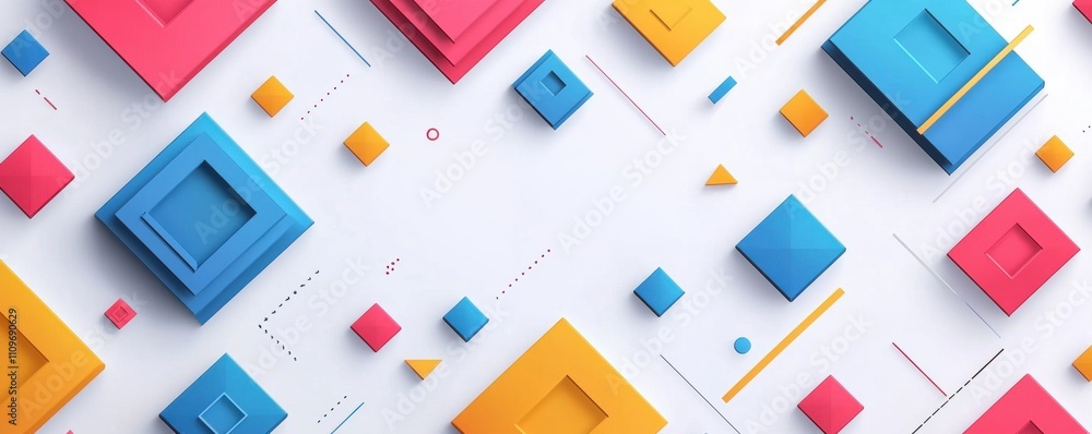 Aufkleber colorful geometric shapes creating an abstract 3d background effect