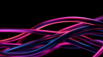 A purple and blue wire is shown in a black background. The wire is twisted and curled, creating a sense of movement and energy.