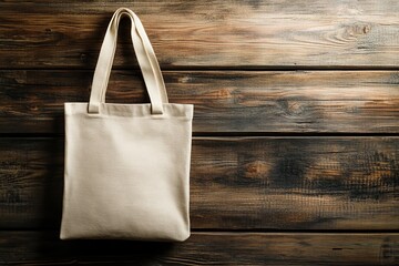 Mockup of blank tote bag for groceries and shopping