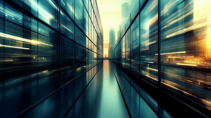 Fototapeta premium Abstract city concept background poster. Abstract urban geometric creative banner pattern. Digital illustration. AI artwork.