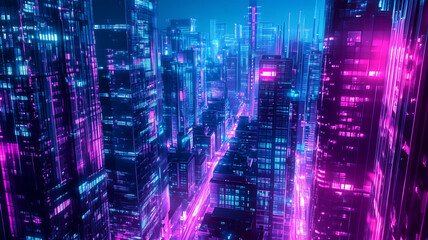 Obraz premium Abstract city concept background poster. Abstract urban geometric creative banner pattern. Digital illustration. AI artwork.