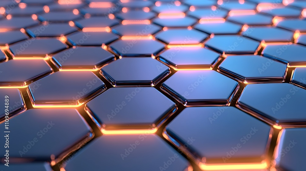 Poster glowing futuristic hexagonal pattern digital background for technology designs