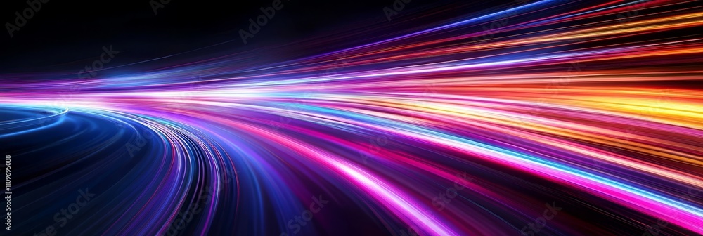 Aufkleber colorful light trails intertwine against a dark backdrop, creating a stunning visual effect with mes