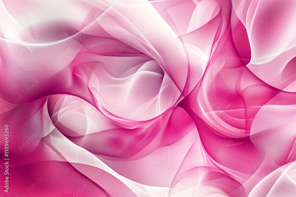 Poster abstract pink and white flowing shapes creating a dynamic and elegant modern background