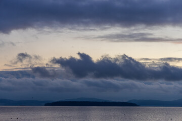 Dramatic Sunrise Over Ocean in Victoria, Vancouver Island, BC Canada