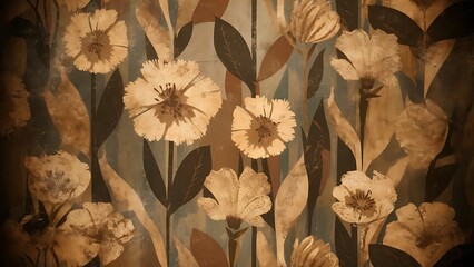 Great retro background of some old dirty and grungy wallpaper