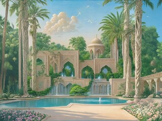 Naklejka premium Faithful Harmony of Al Mu’min the Pure Fountains of Paradise