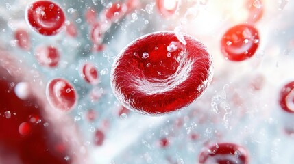 Vibrant Red Blood Cells Flowing Through the Body on World Health Day Celebration