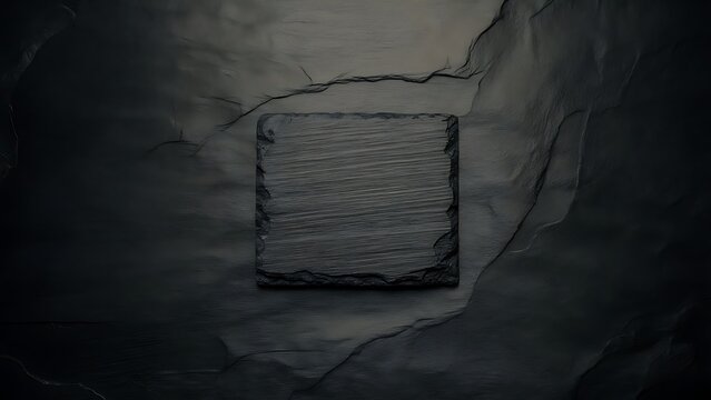 Top view of blank black slate textured background
