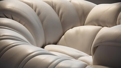 Obraz premium Illustration of white leather upholstery. 3d picture