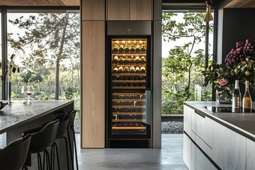 Seamless Integrated Wine Cooler for Kitchens