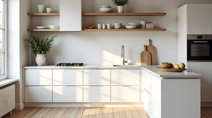 Minimalist Scandinavian Kitchen with Bright Natural Elements