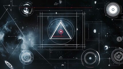 Fototapeta premium Futuristic Technology and Science Wallpaper with Digital Geometry and Fractal Patterns