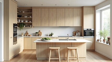 Scandinavian Eco Kitchen with Sustainable Materials (Interior Design)