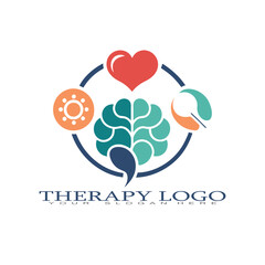 Minimalist Therapy Logo - Healing and Wellness Vector Design.
