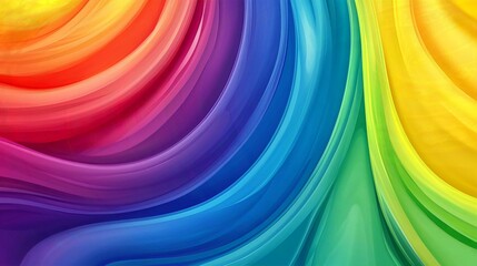 Fototapeta premium Vibrant Rainbow Swirl Illustration with Colorful Textures and Motion Lines