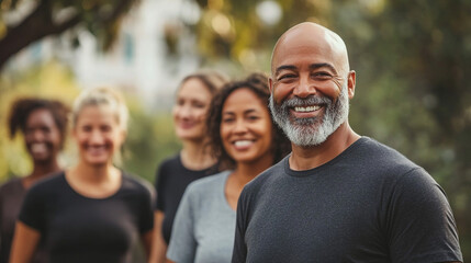 Happy Diverse Group of Smiling Adults Outdoors