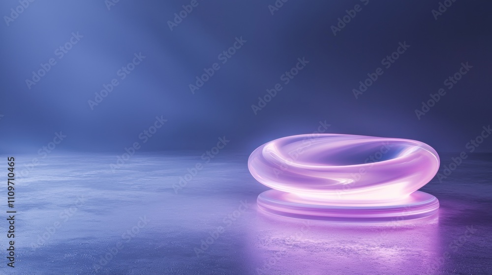 Poster digital art piece that appears to be a 3d rendering of a spherical object on a reflective surface.