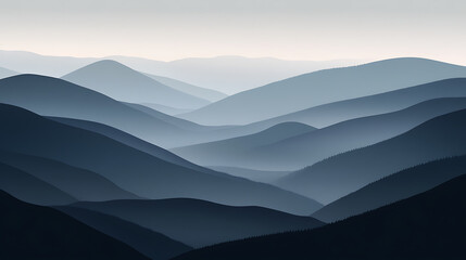 Obraz premium The mountains are covered in a thick blanket of fog