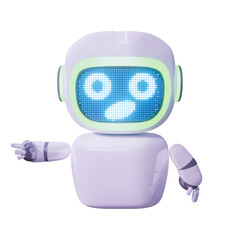 Assistance Bot - Point Right - Amazed Positive