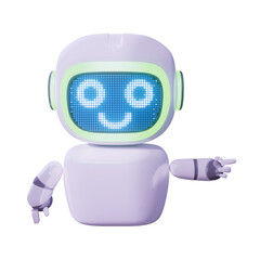 Assistance Bot - Point Left - Smile