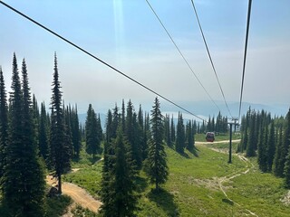 Scenic View from the Chair Lift for mountain biking at Whitefish Mountain Resort in Whitefish, Montana, United States