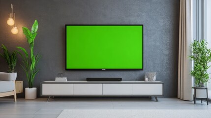 A Wide Thin Frame with a Green Screen Placed On It


