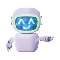 Assistance Bot - Point Left - Looking up smile