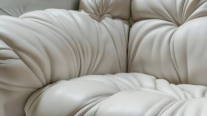 Obraz premium Illustration of white leather upholstery. 3d picture