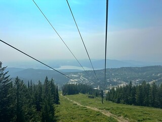 Scenic View from the Chair Lift for mountain biking at Whitefish Mountain Resort in Whitefish, Montana, United States