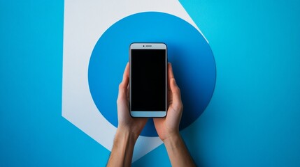 Bold and creative smartphone photography  a modern composition with blue and white contrast