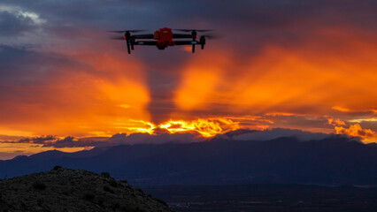 Les Albères en feu avec drone