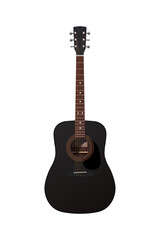 balck acoustic guitar on a white background. vector