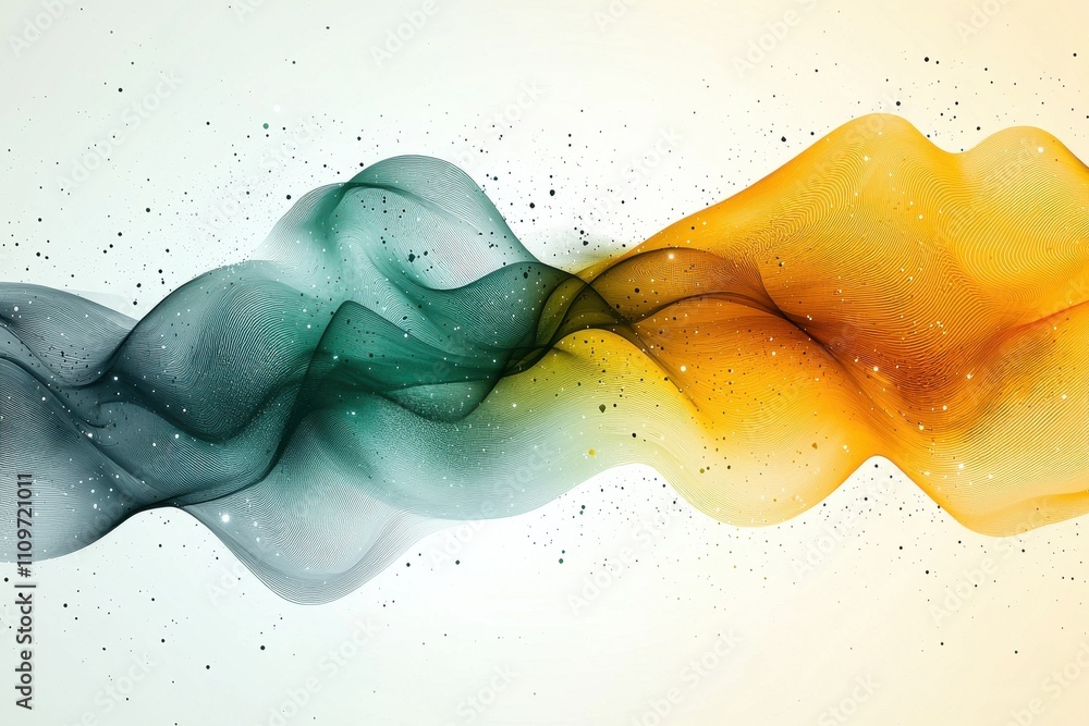 Poster colorful abstract waves with gradient shades and dynamic flow