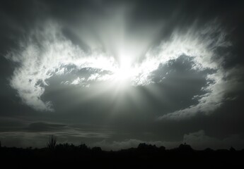 A photograph of clouds shaped like the outline.
