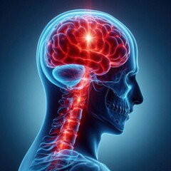 Human Brain Anatomy Spinal Cord Nervous System 3D Medical Illustration