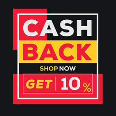 Fototapeta premium Cashback 10 percent label design, money back sign, vector illustration